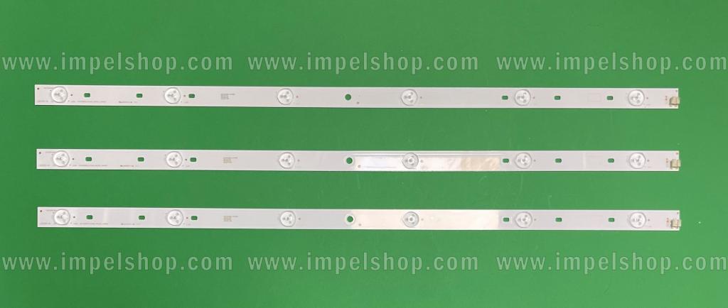 Barras De Led para TV TOSHIBA 32" set 3pcs X SVT320AF5-P1300_REV03_130402 6 LED , 627MM X 20MM , 6LED , 3V ,