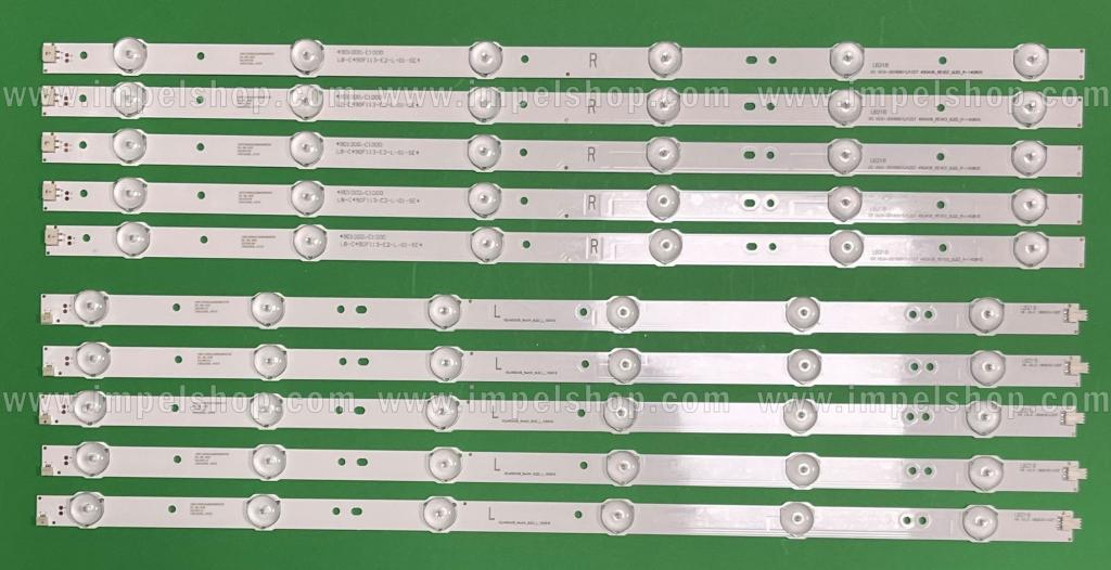 Barras De Led para TV HITACHI 49" set (10pcs) SVJ490A06_Rev03_6LED_R_140805 X 5pcs , SVJ490A06_Rev04_6LED_L_150918 X 5pcs