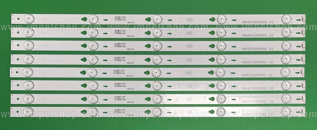 Barras De Led para TV TCL 48" set 8pcs TOT_48D2700_8X5_3030C_V3 YHF-4C-LB4805-YHEX2 , 48HR330M05A1 , 5LED 6V, COMPRIMENTO : 490mm