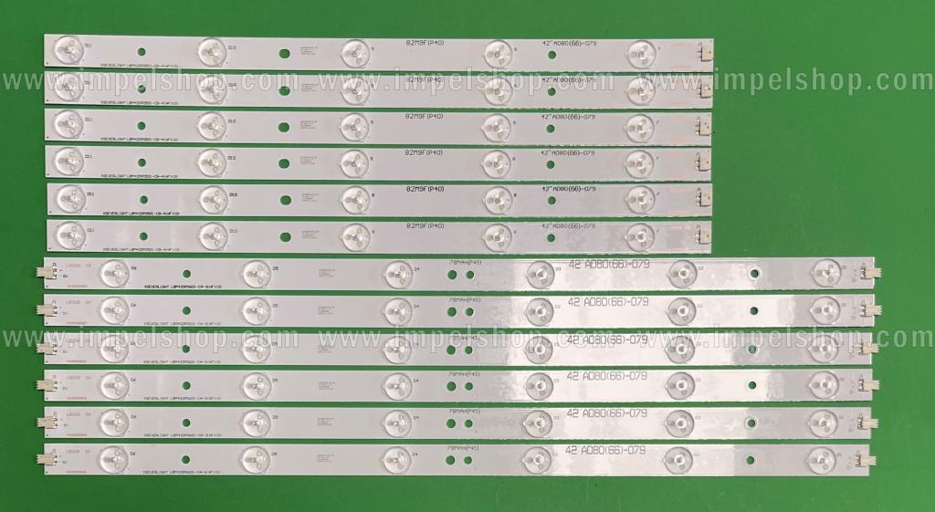 Barras De Led para TV PHILIPS 42" set 12pcs , 6pcs X LBM420P0601-CA-3(HF)(0) & 6pcs X LBM420P0501-CB-4(HF)(0)