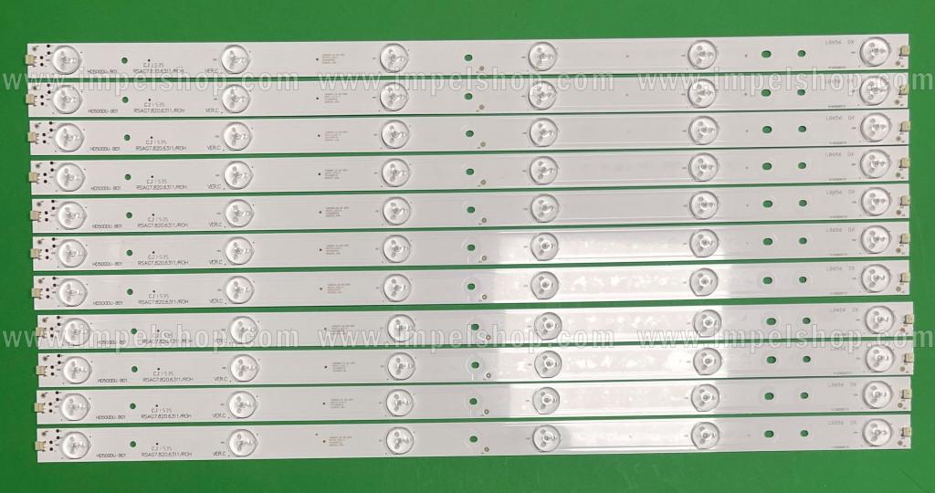 Barras De Led para TV HISENSE 50" set 11pcs X HD500DU-B01 , SAMSUNG_2014CHI500_3228_06_REV1.0_140714 , 6LED , DŁUGOŚĆ : 503MM