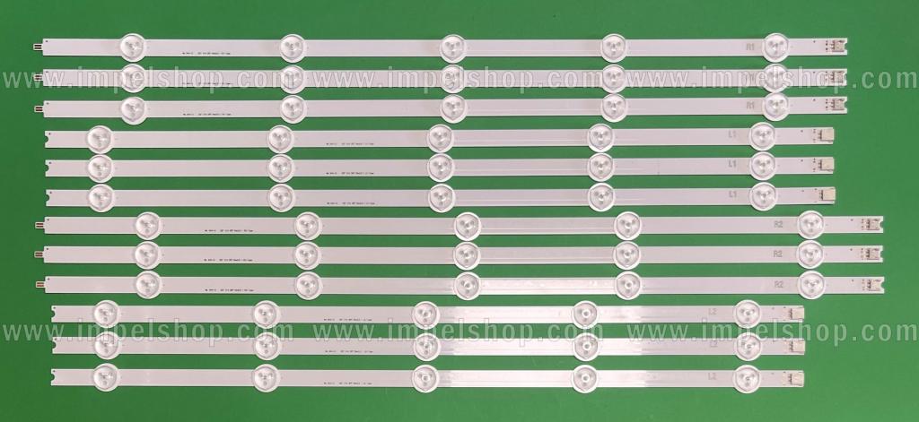 Barras De Led para TV LG 55" V14 DRT REV 0.0 set 12 pcs ( R1 X 3pcs , R2 X 3pcs , L1 X 3pcs , L2 X 3pcs) (6916L-1447A , 6916L-1448A , 6916L-1449A , 6916L-1450A)