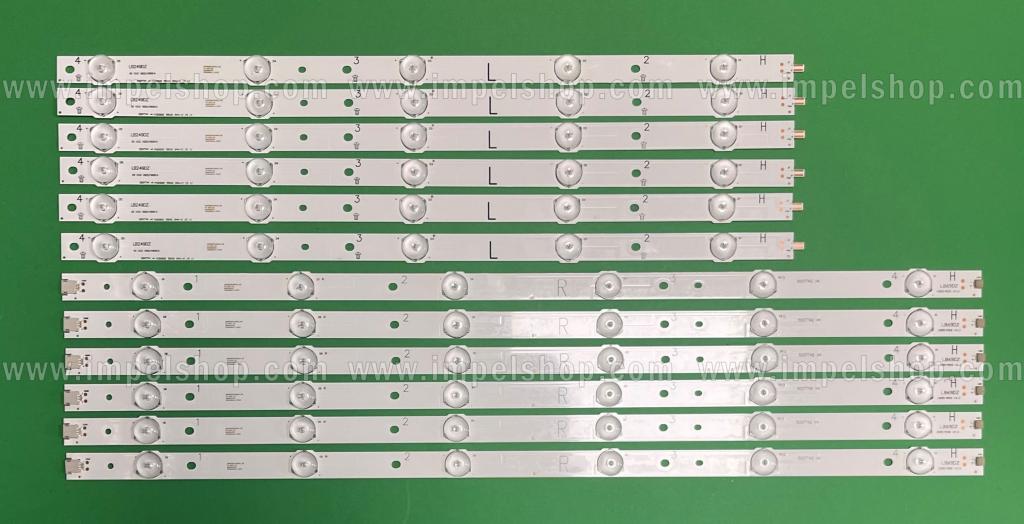 Barras De Led para TV PHILIPS 50" set 6 pcs X 500TT41 V4 / SX-11800731B0 & 6 pcs X 500TT42 V4 / SX-11800732B0 (66LED) , 705TLB50B337DL00L & 705TLB50B339DL02LA , COMPRIMENTO OF 1 ROW R+L : 1000mm