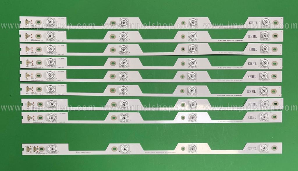 Barras De Led para TV TCL 55" set 9pcs , 8pcs X 55HR330M04A0 V2 4LED & 1pcs X 55HR330M04B0 V2 4LED , YHE-4C-LB5504-YH02R YHE-4C-LB5504-YH01R ,