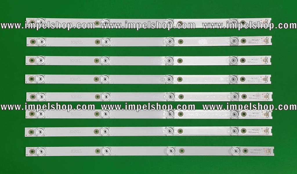 Barras De Led para TV TCL 49" set 8pcs X 49HR330M04A2 V3 4C-LB4904-HR07J 4C-LB4904-YH08J , 4LED , 453MM , 6V ,