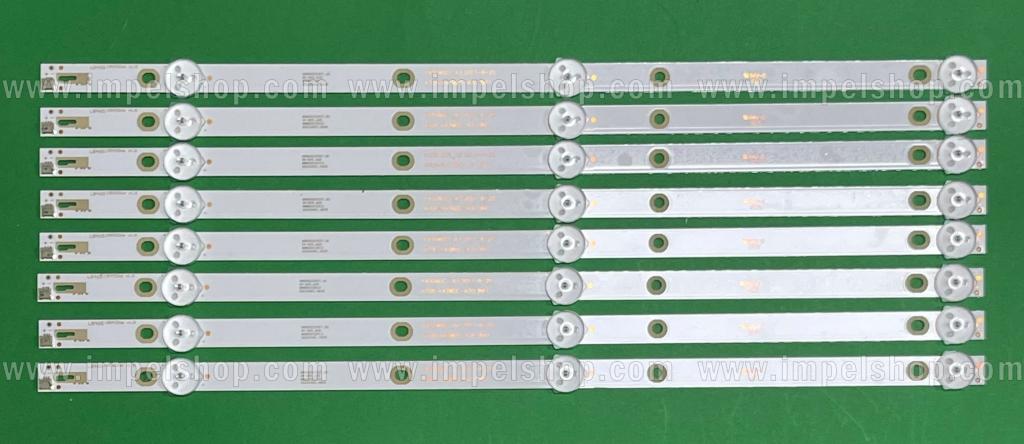 Barras De Led para TV PHILIPS 43" set 8pcs X K430WDC1 A3 / 4708-K43WDC-A1113N11 , 3LED , 389MM , 6V