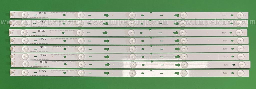 Barras De Led para TV TCL 55" set 8pcs X TOT_32F3800A_2X5-3030C_V3 , OEM55LB09_LED3030_V0.3 6V , DŁUGOŚĆ : 570MM