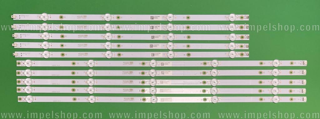 Barras De Led para TV ELEMENT / PHILIPS 55" set 10pcs , 5pcs X LBM550M0401-PK-(R) , LB55135 V0_01 & 5pcs X LBM550M0501-PJ-4(L) , LB55135 V1_01