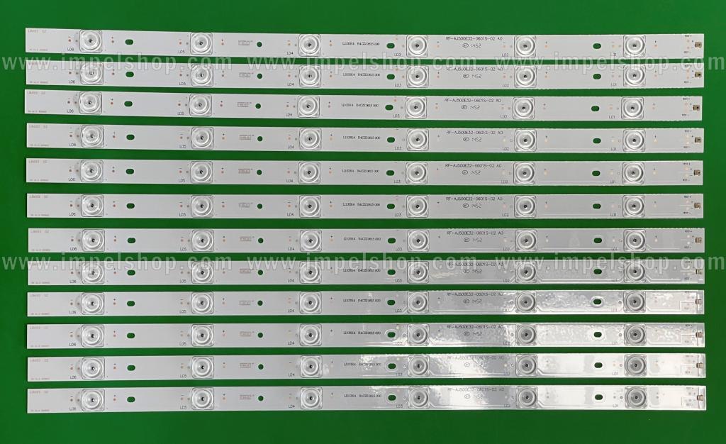 Barras De Led para TV SHARP 50" set 12pcs X RF-AJ500E32-0601S-02 A0 , 6LED , 3V , 528MM