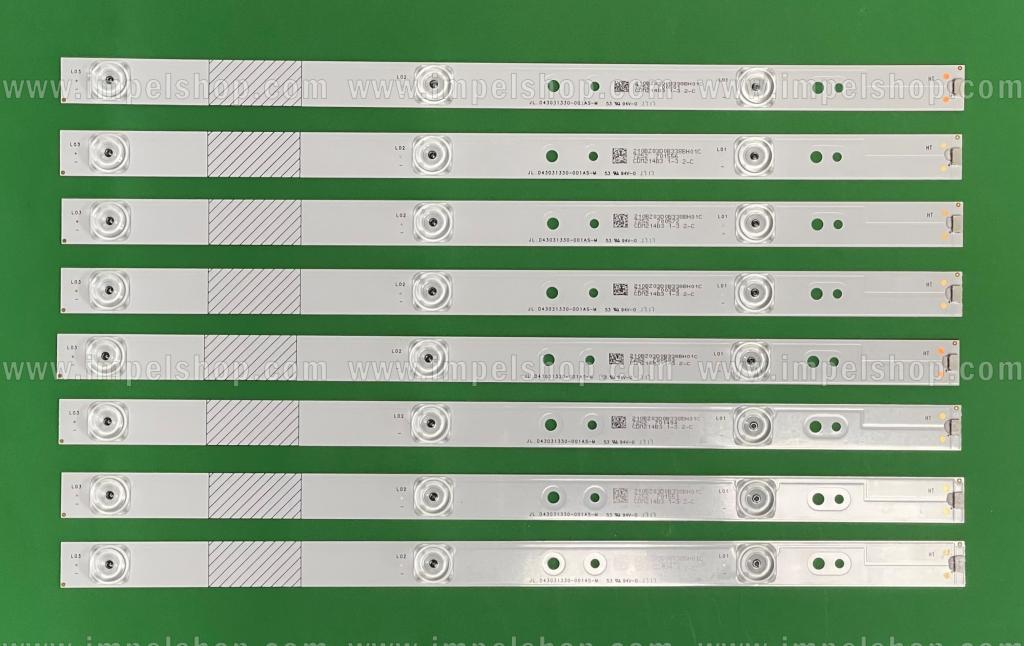 Barras De Led para TV TCL 43" set 8pcs X JL.D43031330-001AS-M , 3LED , 553MM