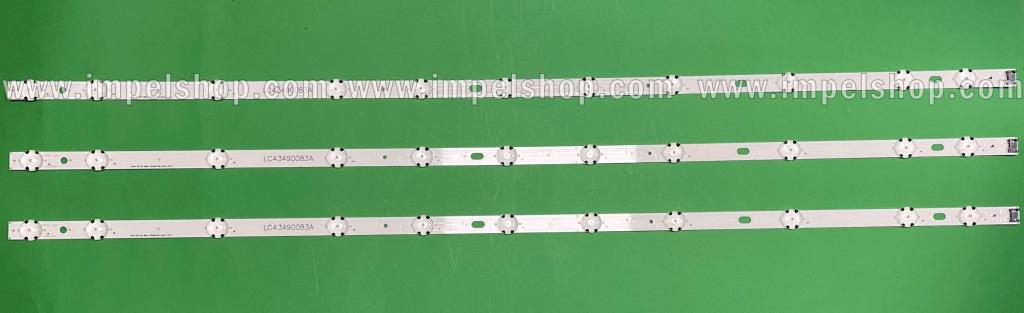 Barras De Led para TV LG 43" set 3pcs X LC43490083A / 43inch DRT LED ARRAY_3PCM00778A_Rev0.2_191011 , 11LED , 829MM , 3V ,