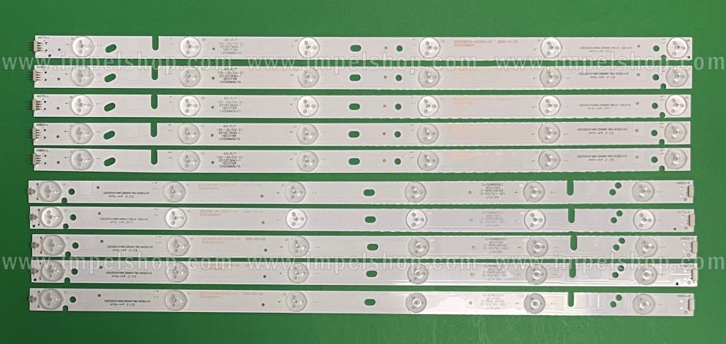 Barras De Led para TV MANTA 50" set 10pcs , 5pcs X ZDCX50D12R-ZC21FG-01 , 303CX500042 & 5pcs X ZDCX50D12L-ZC21FG-01 , 303CX500041