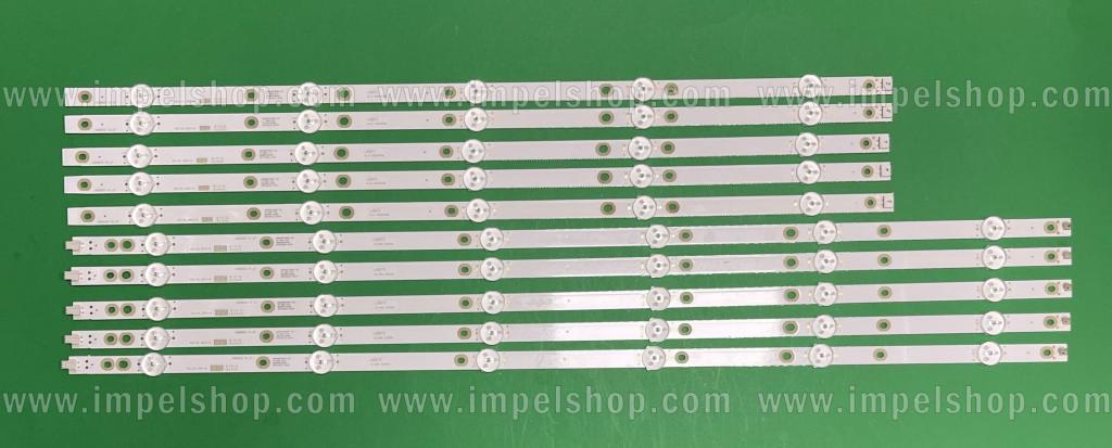 Barras De Led para TV PHILIPS 58" set (55LED) 10pcs , 5pcs X LB58003 V0_01 & 5pcs X LB58003 V1_01 , LB-GM3030-GJPHP585X11AA12-R/L-2-T , 3V ,