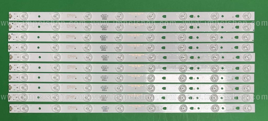 Barras De Led para TV HITACHI 48" set 10pcs X LED48D08-ZC21AG-01 / LED48D8-03(A)/(D) , 8LED , 3V , 480MM