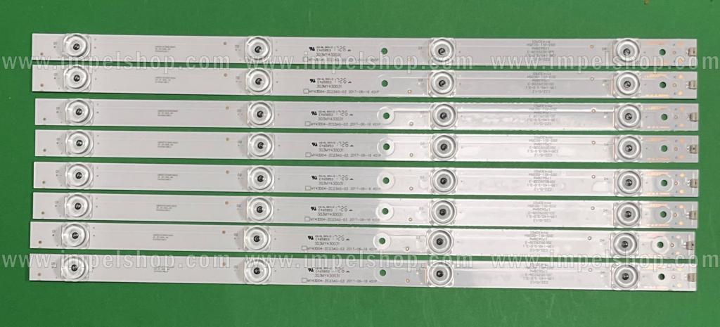 Barras De Led para TV POLAROID 43" set 8pcs X MY43D04-ZC23AG-03 2017-06-16 4S1P 303MY430031 , 4LED , 3V , 415MM