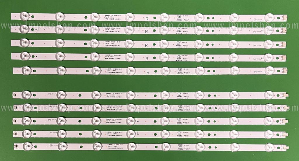 Barras De Led para TV PHILIPS 48" set 10pcs , 5pcs X 4708-K480WD-A4213K01 , 8LED & 5pcs X 4708-K480WD-A4213K11 , 8LED