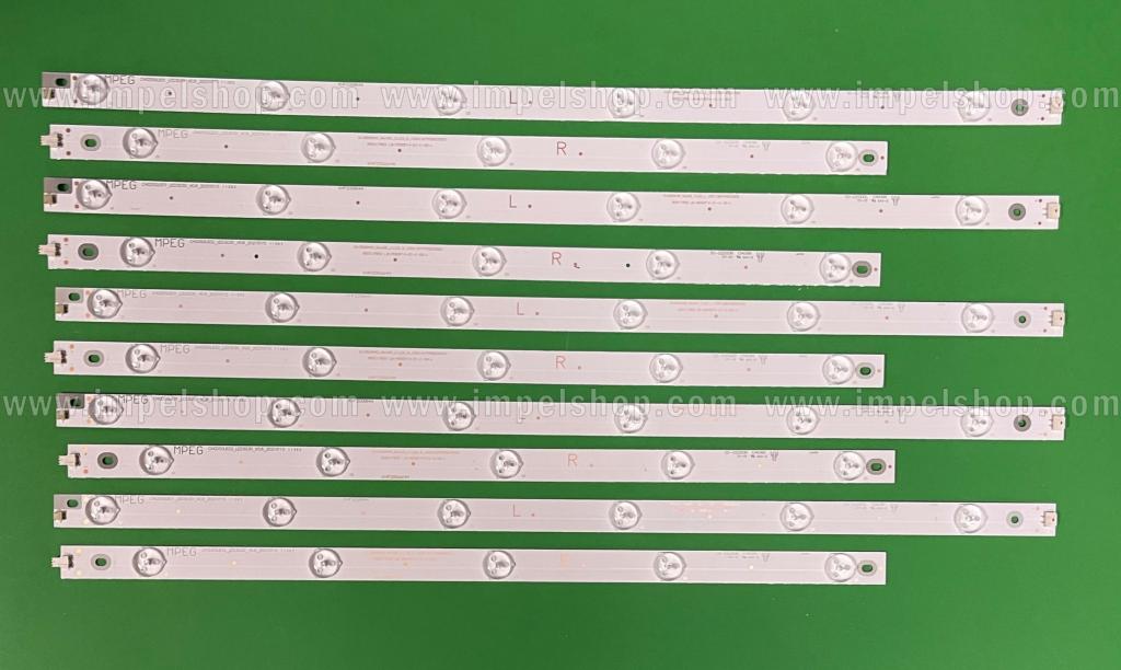 Barras De Led para TV CHANGHONG 50" set 10pcs , 5pcs X CHGD50LB31-LED3030_V0.9 & 5pcs X CHGD50LB32-LED3030_V0.9 , SVJ500A37-REV05-11LED-L & SVJ500A37-REV05-11LED-R ,