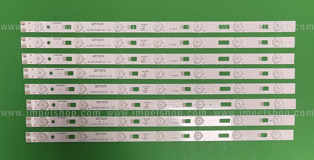 Barras De Led para TV TCL 42" set 8pcs X 42HR331M07A1 V3 , 4C-LB4207-HQ1 , 7LED , 3V , 470MM