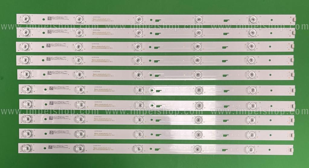 Barras De Led para TV TCL 55" set 10pcs X CRH-AT55A303010056CNREV1.0-75 / 4C-LB550T-XR6 / TCL55D05-ZC23AG-04 / 4C-LB550T-ZC3 , 5LED , 3V , 536MM