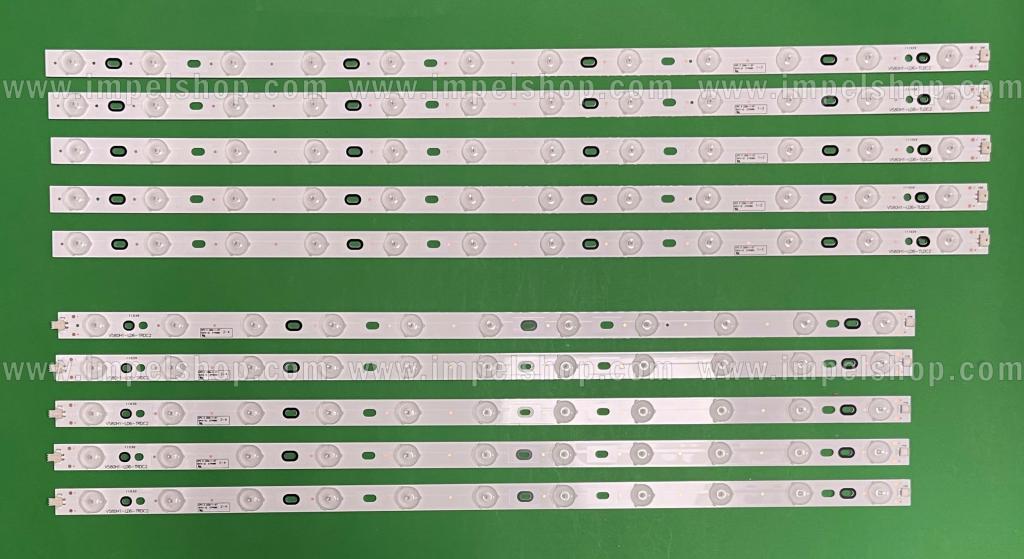 Barras De Led para TV SKYWORTH / KONKA 58" set 10pcs , 5pcs X V580H1-LD6-TLDC2 / TLDC3 , 12LED , 6V & 5pcs X V580H1-LD6-TRDC2 / TRDC3 , 11LED , 6V