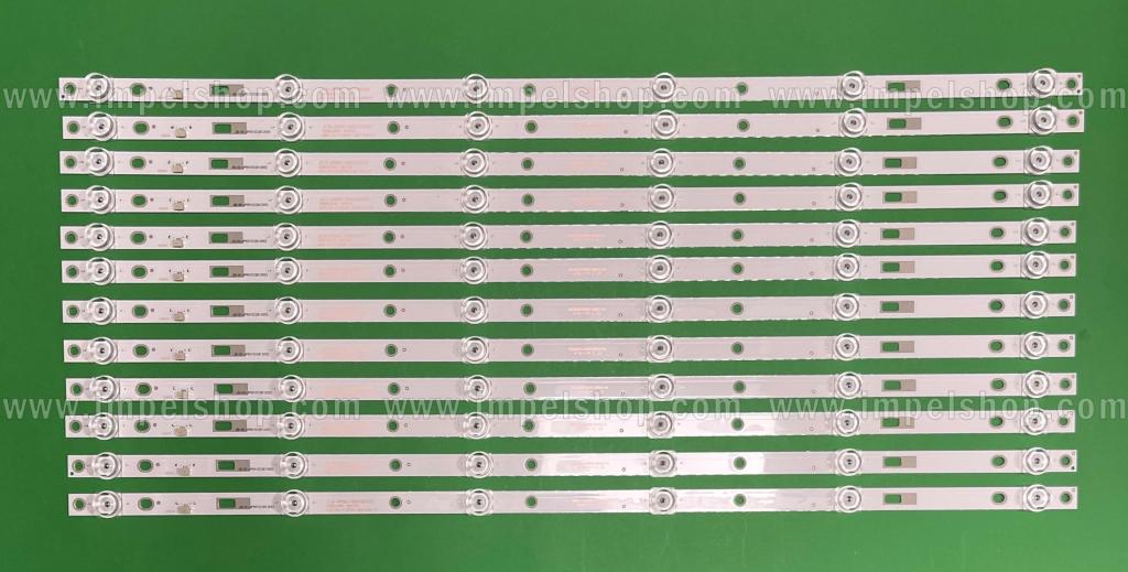 Barras De Led para TV TCL 65" set 12pcs X JS-D-JP65EU-062EC/061EC(80228) E65EU1000 MCPCB , 6LED , 6V , 625MM