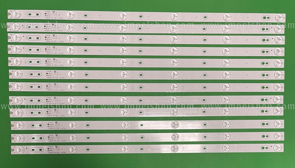 Barras De Led para TV SKYWORTH 55" set 12pcs X YAL13-00635280 , 55D5-6-X2 , 6LED , 3V , 556MM