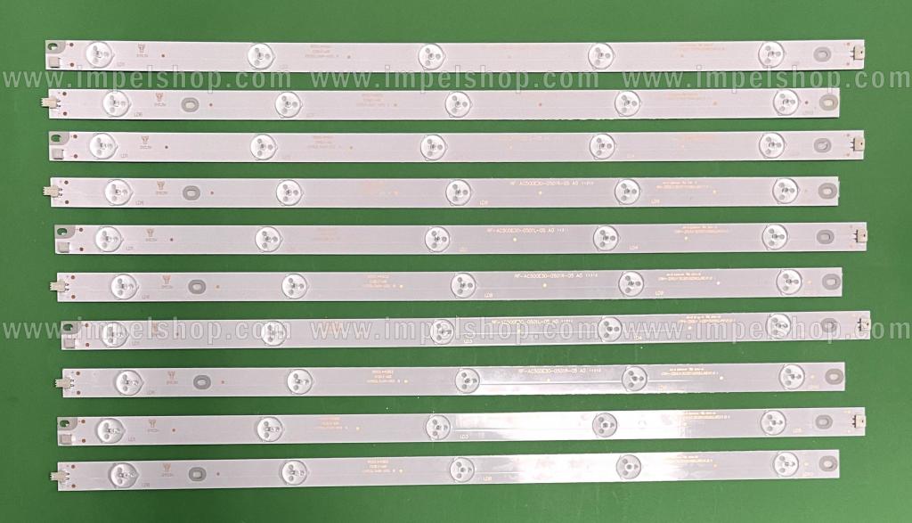 Barras De Led para TV CHANGHONG 50" set 10pcs , 5pcs X RF-AC500E30-0501L-05 A0 5LED & 5pcs X RF-AC500E30-0501R-05 A0 5LED , CRH-Z50U13030100562REV1.0