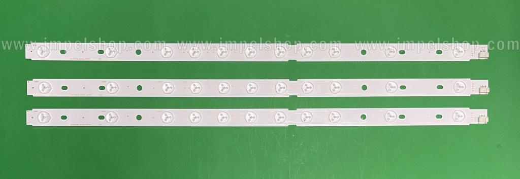 Barras De Led para TV TOSHIBA 32" set 3pcs X SVT320AG0_REV0.6_130730 11LED , 3V , 627MM ,