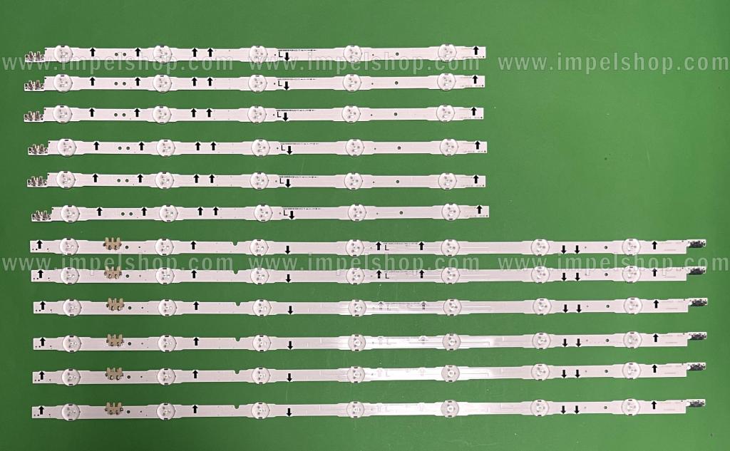 Barras De Led para TV SAMSUNG 55" set 12pcs , 6pcs X D4GE-550DCA-R3 7LED , SAMSUNG_2014SVS55_3228_L05_REV1.1 , BN96-30431A & 6pcs X D4GE-550DCB-R3 5LED , SAMSUNG_2014SVS55_3228_R05_REV1.1 , BN96-30432A