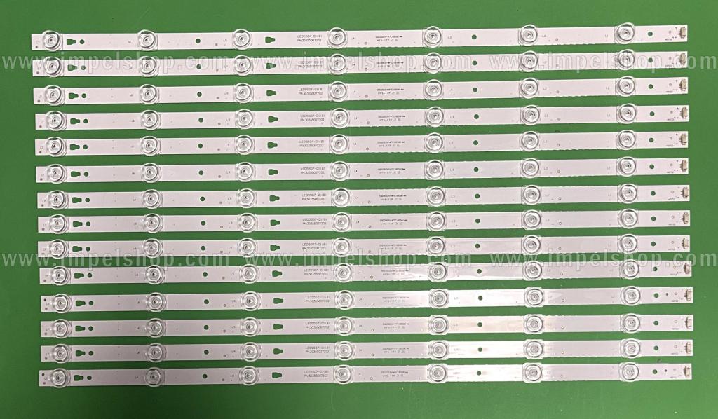 Barras De Led para TV HAIER / KRUGER&MATZ 55" set 14pcs X LED55D7-01(A) 30355007202 , 7LED , 3V , 555MM ,