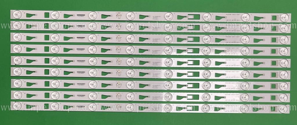 Barras De Led para TV TCL 48" set 9pcs X LED_48F1600 REV1.1 4C-LB4808-YHE / 4C-LB4808-YHA , TMT_48F1600_9X8_3030C_8S1P 4C-LB4808-PF1 , 8LED , 535MM , 3V ,