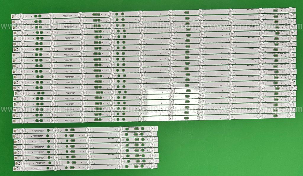 Barras De Led para TV SONY 75" set 28pcs X 20pcs X SVA750A03_REV_04_10LED_A TYPE & 8pcs X SVA750A03_REV04_5LED_B TYPE , PANEL : S75QF59 V0 ,