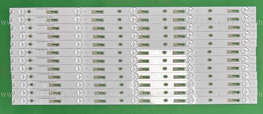 Barras De Led para TV TCL 50" set 12pcs X TCL_ODM_500D30_3030C_12X5_V5 4C-LB500-THR1 50HR330M05A1 V1 , 5LED , 517MM , 6V ,