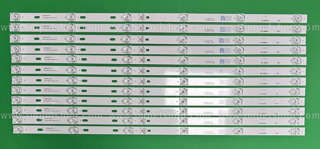 Barras De Led para TV TCL 55" set 12pcs x 55P10-3030FC-12X6-LX Ver.3 4C-LB5506-YH09J 55D6B6CZ54016 , 6LED , 593MM , 6V ,