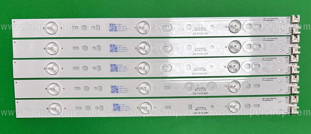 Barras De Led para TV TELEFUNKEN 32" set 5pcs X 32D7-LIGHT-BAR-PCB P/N--6003050414 , 3LED , 314mm ,