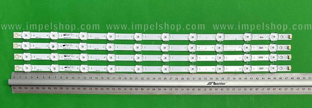 Barras De Led para TV PHILIPS 50" set 4pcs x LB50084 V0_00 UDULEDLXT010 REV.A , 10LED , 477MM , 3V ,