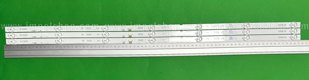 Barras De Led para TV ELEMENT 40" set 3pcs x HK40D07-ZC22AG-04 HK40D07-ZC22AG-06 303HK400038 , 7LED , 758MM , 3V ,