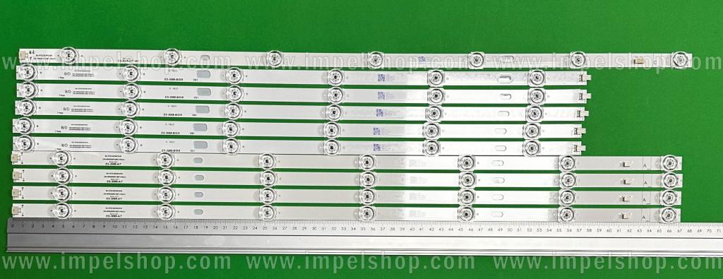 Barras De Led para TV XIAOMI 65" set 10pcs , 4pcs x CRH-BP653030051385F-A & 4pcs x CRH-BP653030051385F-B & 1pcs x CRH-BP653030051385F-C & 1pcs x CRH-BP653030051385F-D ,