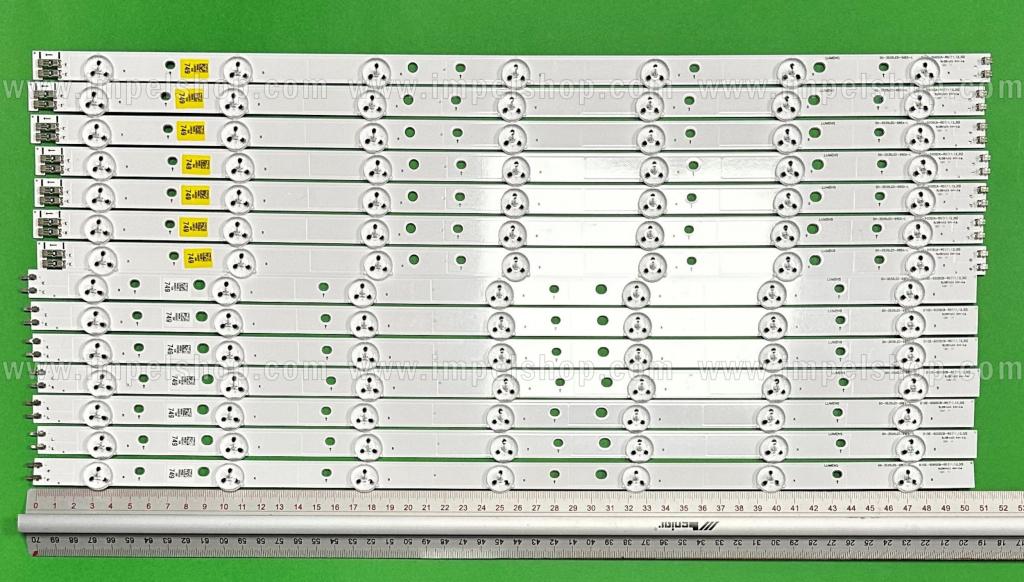 Barras De Led para TV SAMSUNG 50" set 14pcs , 7pcs x D1GE-500SCA-R0 / R1 , 7LED , 3V , 560MM & 7PCS x D1GE-500SCB-R0 / R1 , SLED 2011SVS50 3228 FHD RIGHT07 REV1.0 & SLED 2011SVS50 3228 FHD LEFT07 REV1.0 , 7LED , 3V , 560MM ,