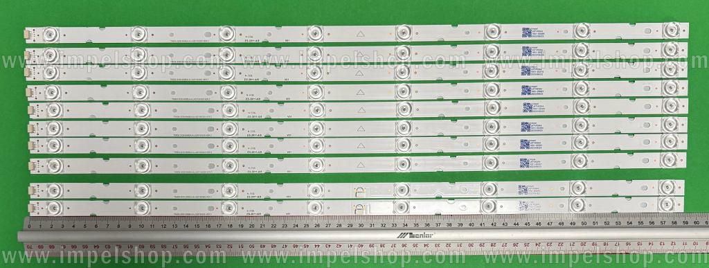 Barras De Led para TV TCL 65" set 10pcs , 8pcs x 65D8-3030-2X8EA-A-LX20190328. VER.2 & 2pcs x 65D8-3030-2X8EA-B-LX20190328. VER.2 , 8LED , 590MM , 6V ,