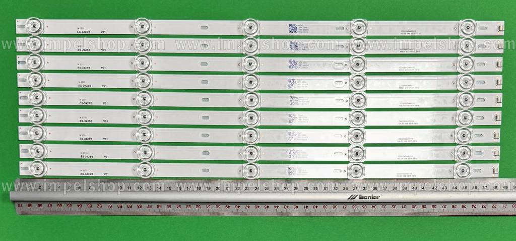 Barras De Led para TV BAIRD 55" set 9pcs X CC02550D485V10 55E20 5X9 5S1P 1410 , 5LED , 486MM , 3V ,