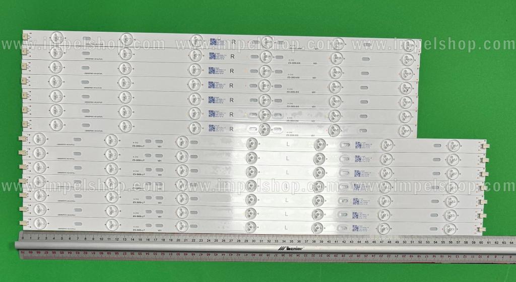 Barras De Led para TV PHILIPS 55" set 14pcs , 7pcs X LBM550P0701-AQ-4(HF)(L) , 7LED, 604MM , 3V & 7pcs X LBM550P0601-AR-4(HF)(R) , 6LED , 510MM , 3V ,