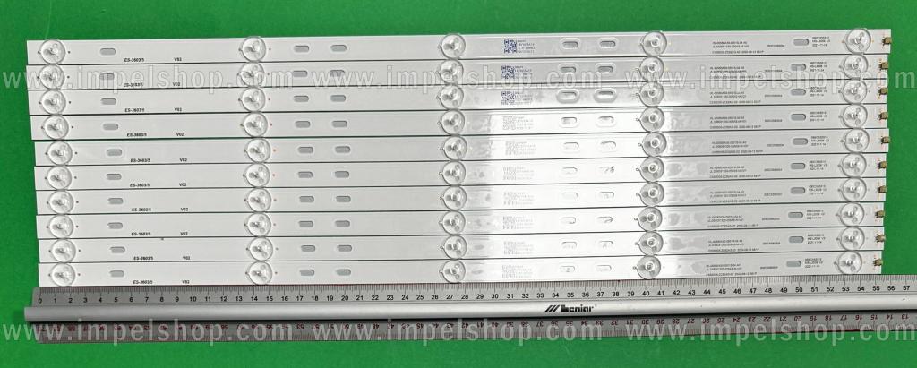 Barras De Led para TV SKYTECH / MANTA 58" set 10pcs X JL.D58051330-006AS-M_V01 HL-00580A30-0501S-04 A0 58F2 CX58D05-ZC62AG-02 3080558F20DTZ001 6B5CX55515 MS-L3006 V2 , 5LED , 556MM , 6V ,