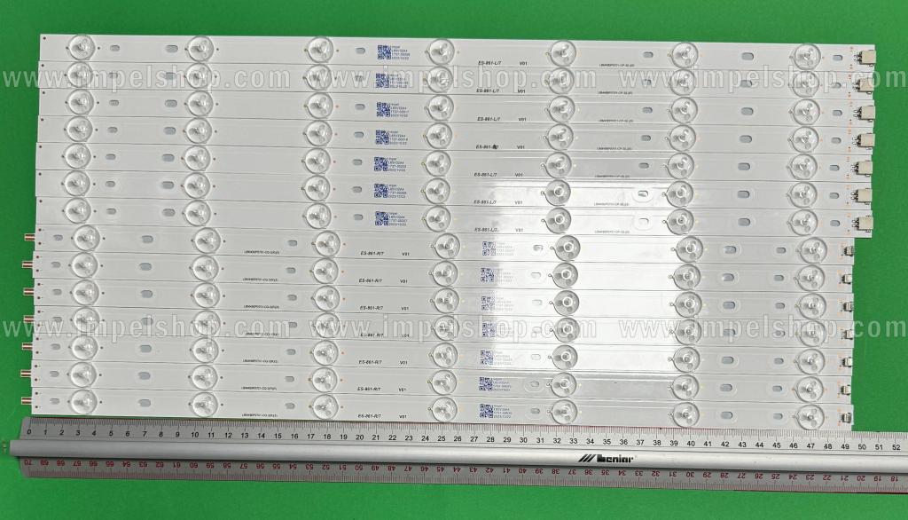 Barras De Led para TV PHILIPS 49" set 14pcs , 7pcs x LBM490P0701-CQ-3(R) GJ-2K18-AFJ2-490-D714-V1-R , 502mm , 7LED , 3V & 7pcs x LBM490P0701-CQ-3(L) GJ-2K18-AFJ2-490-D714-V1-L , 507mm , 7LED , 3V ,