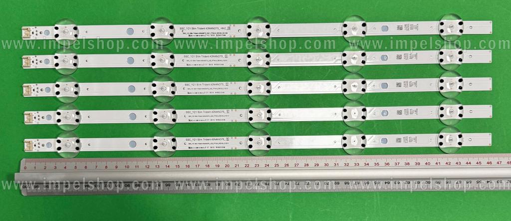 Barras De Led para TV LG 43" set 5pcs X SSC_Y21 SLIM TRIDENT 43NANO75_HKC EAV65034101 , 5LED , 466MM , 3V ,