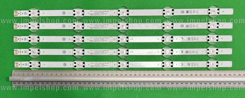 Barras De Led para TV LG 43" set 5pcs X SSC_Y21 SLIM TRIDENT 43UP80_BOE_PTN0.6 EAV65036401 , 5LED , 3V ,