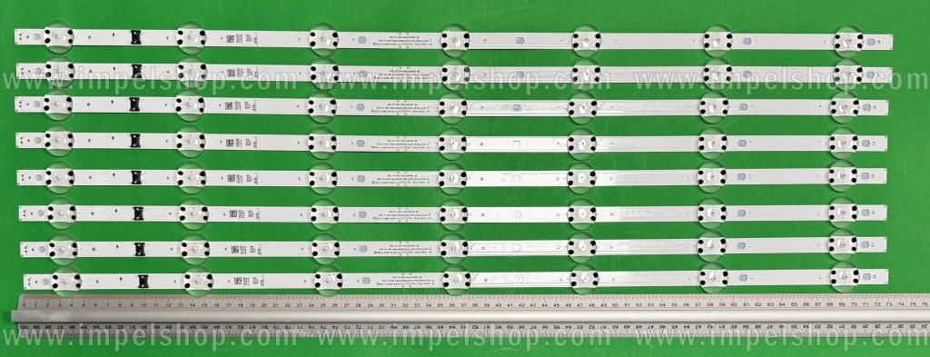 Barras De Led para TV LG 65" set 8pcs X Y21_65UP80_BOE_(0.6PI)_REV00_210105 Y21_65NANO75_BOE_(0.6PI)_REV00_210106 SSC_Y21_SLIM TRIDENT_65UP80_LGD EAV65016701 , 7LED , 732MM , 3V ,