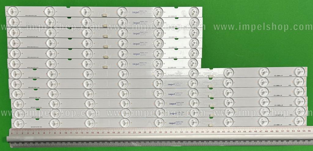 Barras De Led para TV SONY 49" set 12pcs , 6pcs X SBT49 , 360MM , 6LED , 12V & 6pcs X SBT49 , 9LED , 557MM , 12V ,