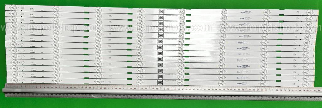 Barras De Led para TV SONY 75" set 13pcs X LM41-01058A L3_PHN_G5_CFM_S8_2_R1.0_UAD_LM41-01058 N75FU7V032ZC , 8LED , 819MM , 3V ,