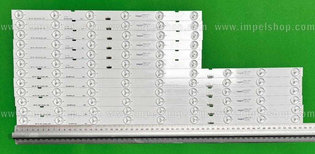 Barras De Led para TV SONY 49" set 12pcs , 6pcs X SBT49 , 360MM , 6LED , 12V & 6pcs X SBT49 , 9LED , 557MM , 12V ,